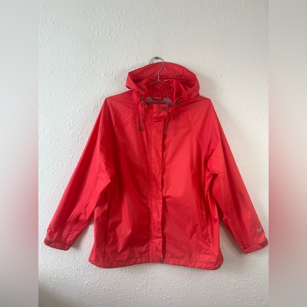 White Sierra Salmon Hooded Windbreaker Jacket Women’s XL Water-Resistant
